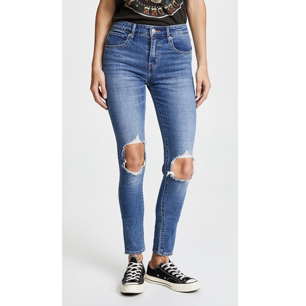 Levi’s 721 High Rise Distressed Skinny Jeans